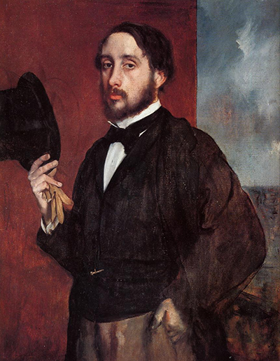 Self Portrait Saluting Edgar Degas